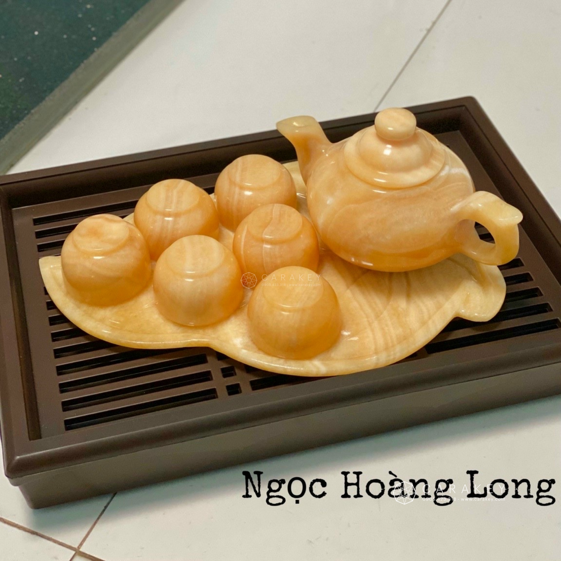 Bộ ấm trà đá ngọc hoàng long