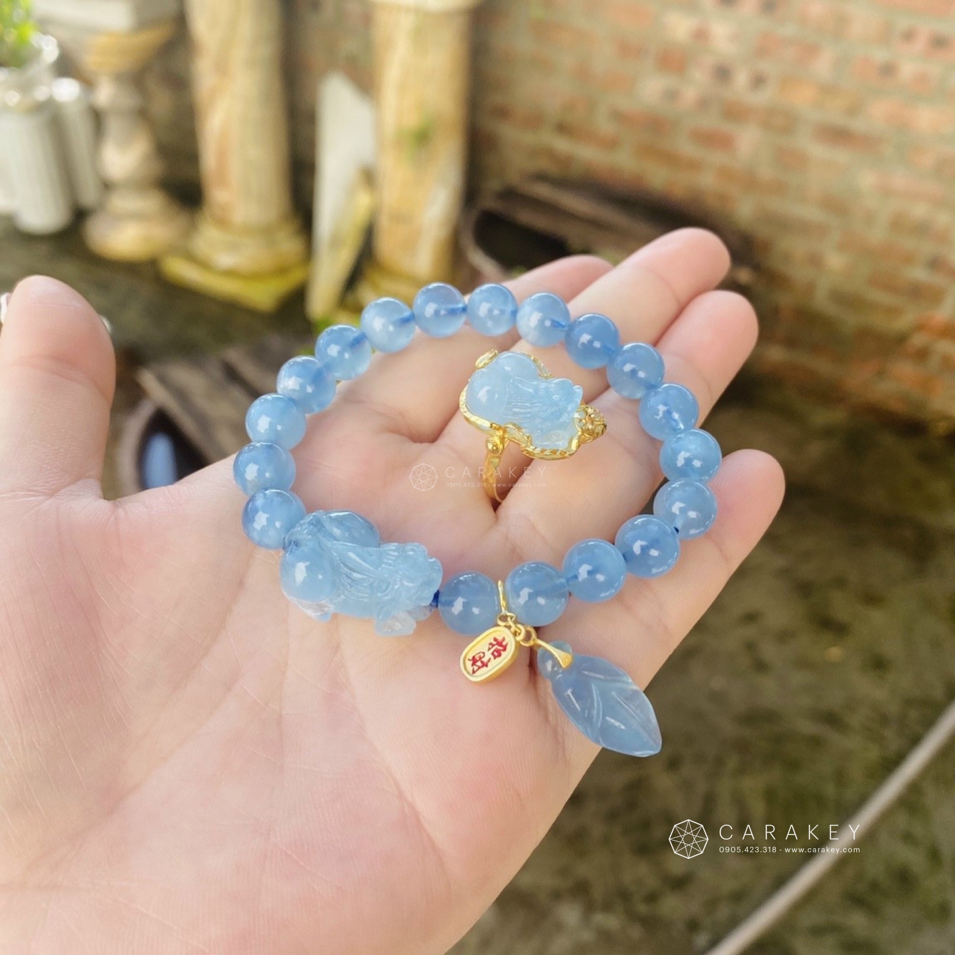 Vòng tay thạch anh aquamarine, Vòng tay đá quý, vòng tay đá thạch anh, vòng tay thạch anh aquamarine, vòng tay phong thủy, vòng tay đá phong thủy, vòng tay đá phong thủy