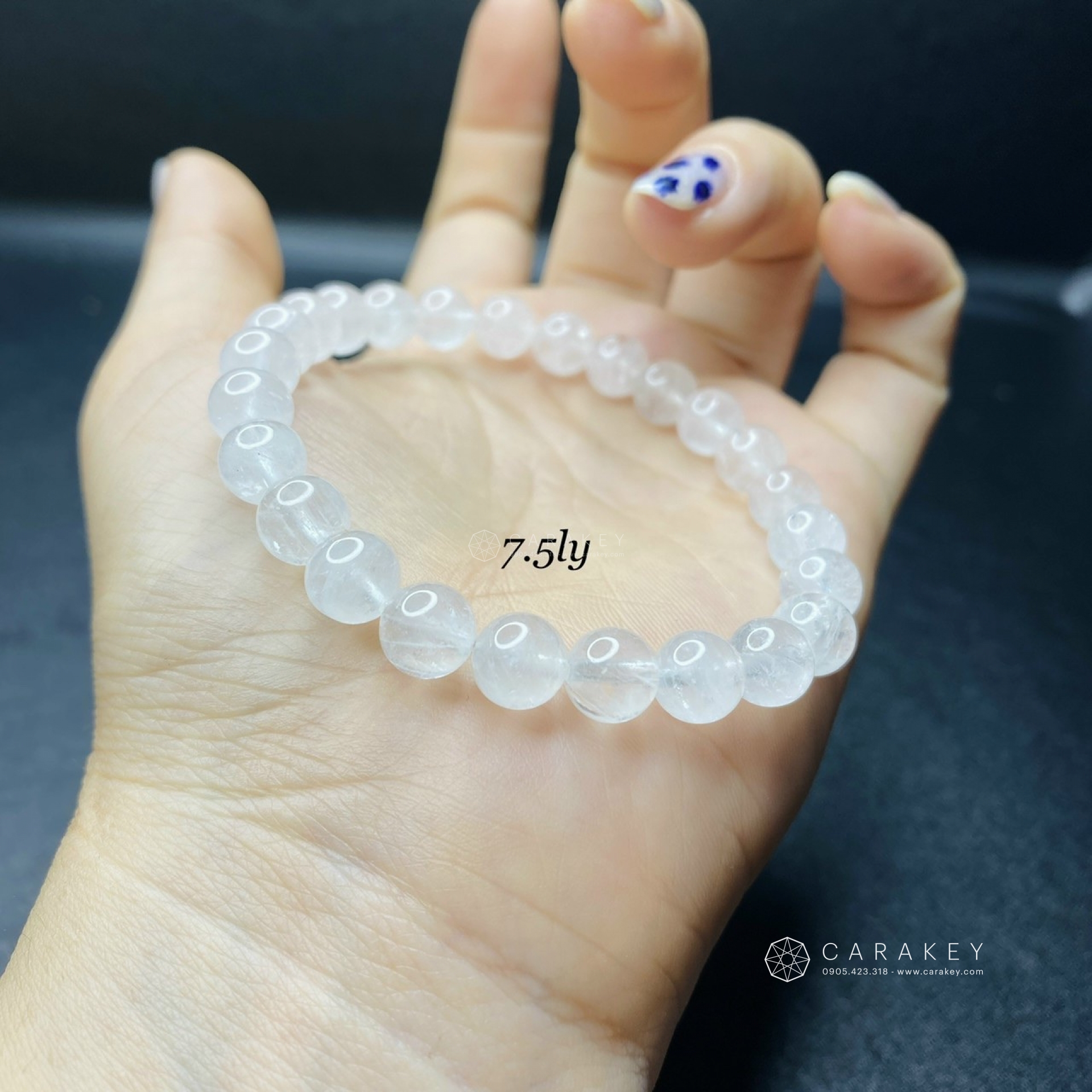 Vòng tay đá thạch anh trắng trong, Vòng tay đá quý, vòng tay đá thạch anh, vòng tay thạch anh aquamarine, vòng tay phong thủy, vòng tay đá phong thủy, vòng tay đá quý phong thủy, vòng tay đá thạch anh dâu tây