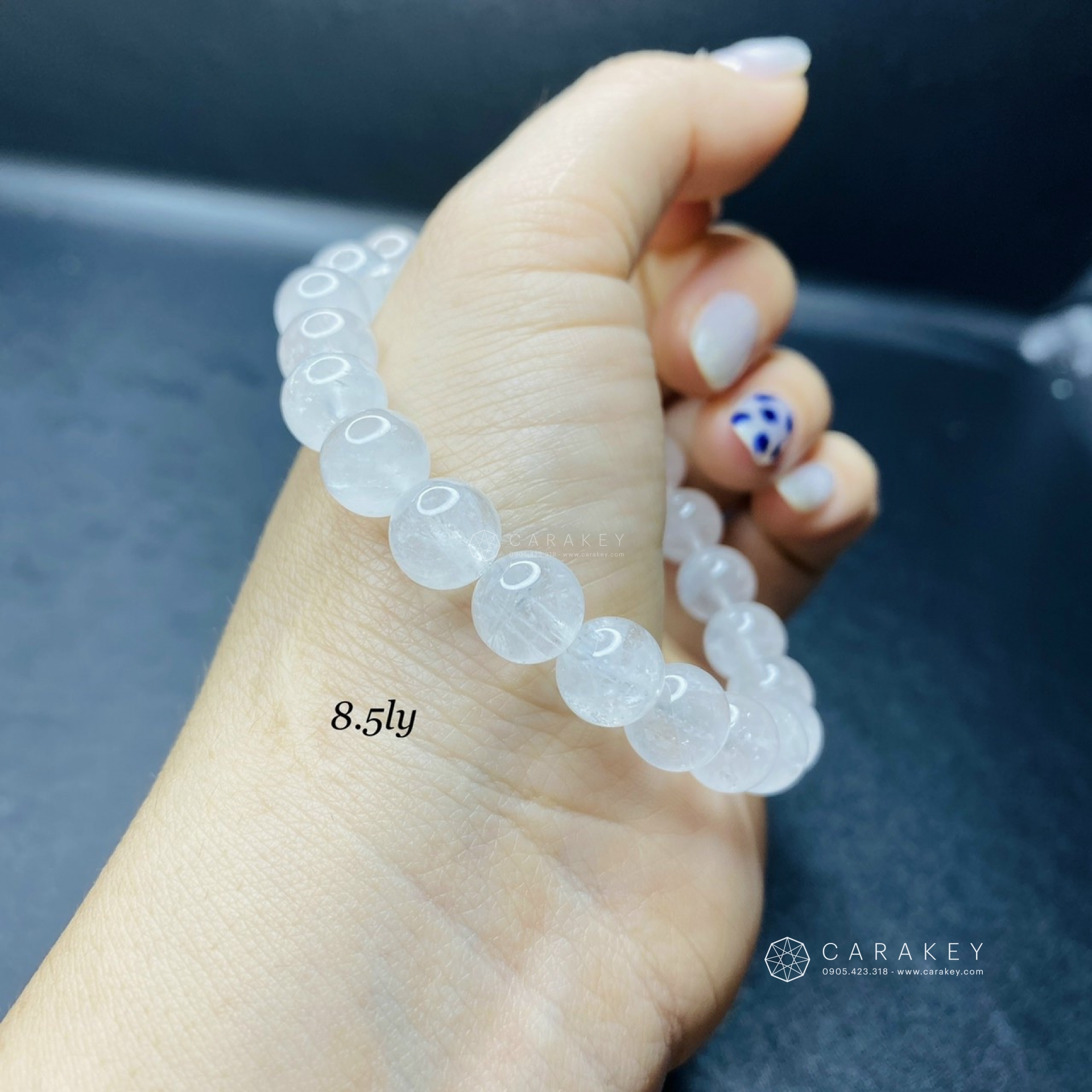 Vòng tay đá thạch anh trắng trong, Vòng tay đá quý, vòng tay đá thạch anh, vòng tay thạch anh aquamarine, vòng tay phong thủy, vòng tay đá phong thủy, vòng tay đá quý phong thủy, vòng tay đá thạch anh dâu tây