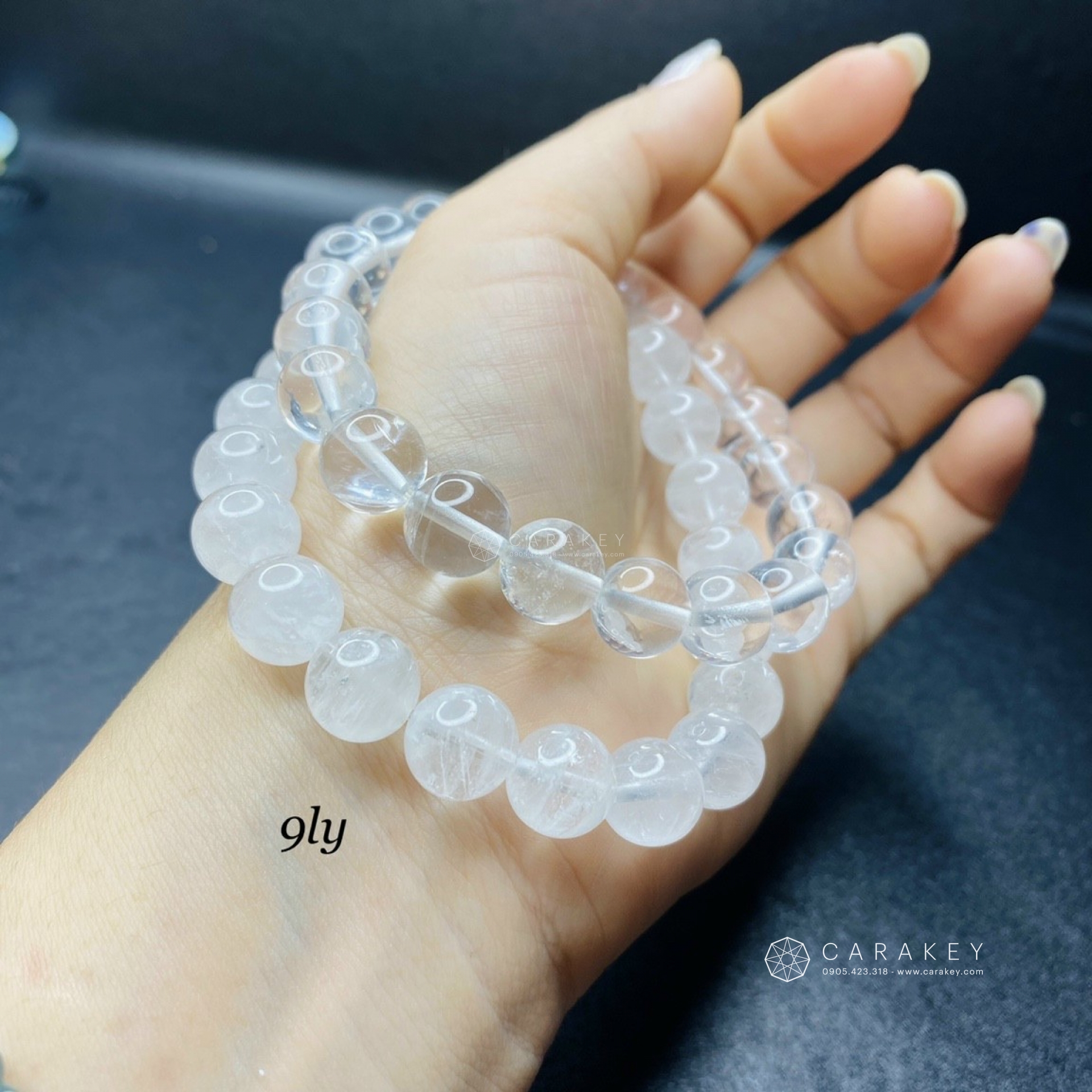 Vòng tay đá thạch anh trắng trong, Vòng tay đá quý, vòng tay đá thạch anh, vòng tay thạch anh aquamarine, vòng tay phong thủy, vòng tay đá phong thủy, vòng tay đá quý phong thủy, vòng tay đá thạch anh dâu tây