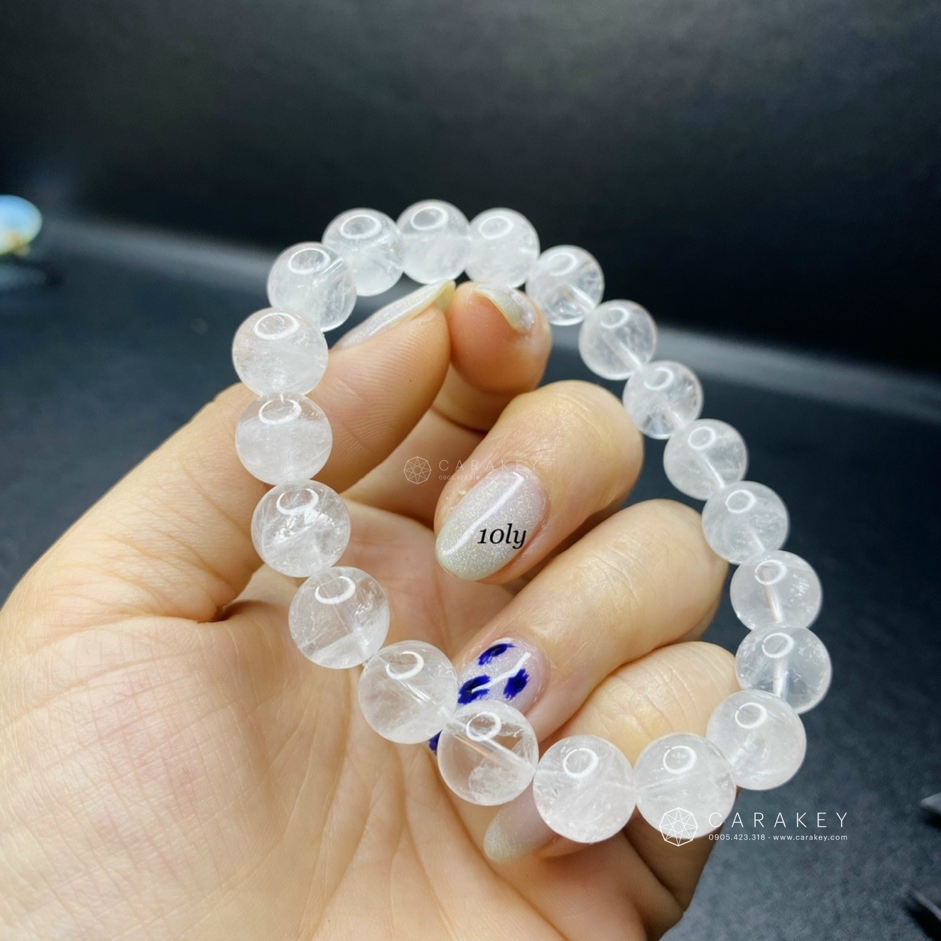 Vòng tay đá thạch anh trắng trong, Vòng tay đá quý, vòng tay đá thạch anh, vòng tay thạch anh aquamarine, vòng tay phong thủy, vòng tay đá phong thủy, vòng tay đá quý phong thủy, vòng tay đá thạch anh dâu tây